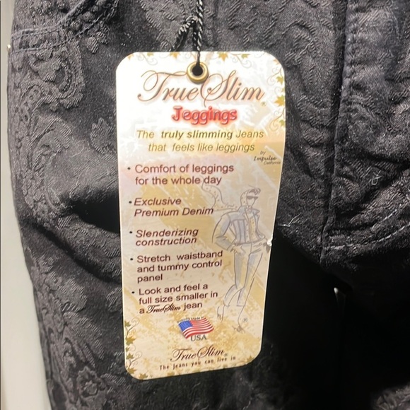 Black Straight Leg Jeans jacquard look - Picture 3 of 11